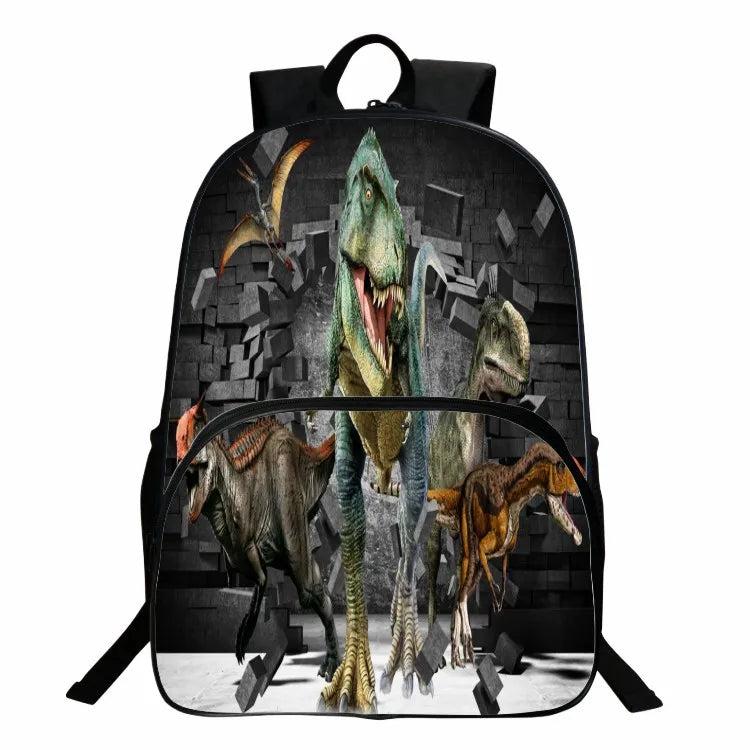 16-inch Dinosaur Backpack For Kids School Bag Boys Girls Animal Print