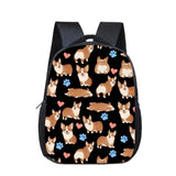 Kindergarten Corgi Dog Print Backpack for Kids
