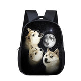 Kindergarten Corgi Dog Print Backpack for Kids