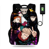 Anime Backpack Children Book Bags Men Women Rucksack USB Travel Knapsack