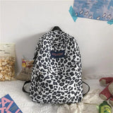 Pink Leopard Print Student Schoolbag Travel Backpack