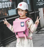 Canvas Kids Backpack Autumn Winter Cats Anti-Lost Boys Girls Schoolbags