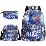 Rainbow Backpack Boys Girls 3 Pcs Set School Bags Teenager Book Rusksack