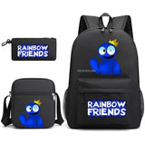 Rainbow Backpack Boys Girls 3 Pcs Set School Bags Teenager Book Rusksack