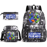 Rainbow Backpack Boys Girls 3 Pcs Set School Bags Teenager Book Rusksack