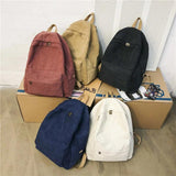Canvas School Backpack Women's Large Capacity Travel Bag