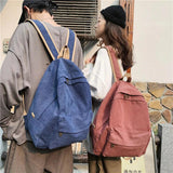 Canvas School Backpack Women's Large Capacity Travel Bag