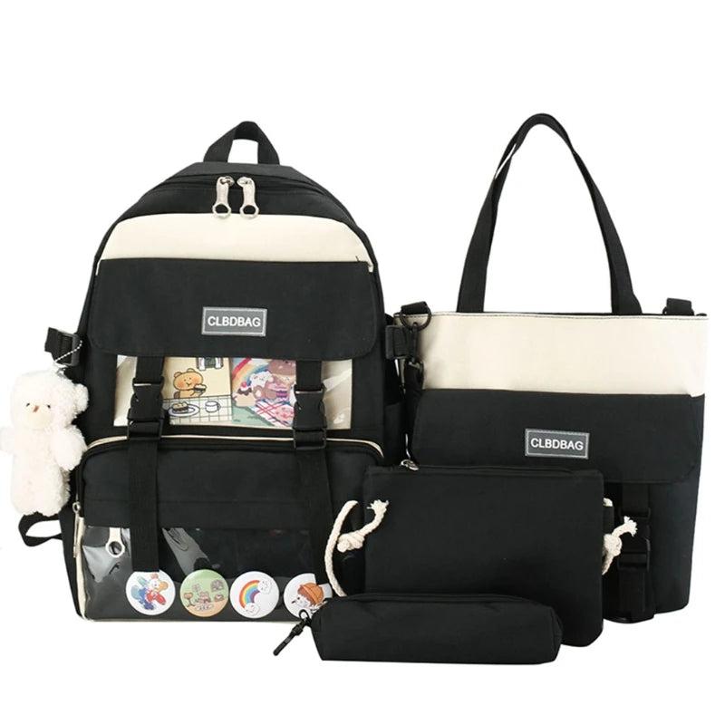 Canvas School Bag for Teenagers Girls Student Women Travel Backpacks