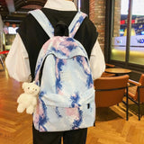 Autumn Backpacks Graffiti School Bags Campus Backpack Canvas Tie-Dye