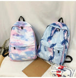 Autumn Backpacks Graffiti School Bags Campus Backpack Canvas Tie-Dye