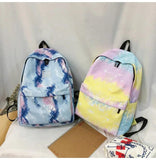 Autumn Backpacks Graffiti School Bags Campus Backpack Canvas Tie-Dye