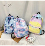 Autumn Backpacks Graffiti School Bags Campus Backpack Canvas Tie-Dye