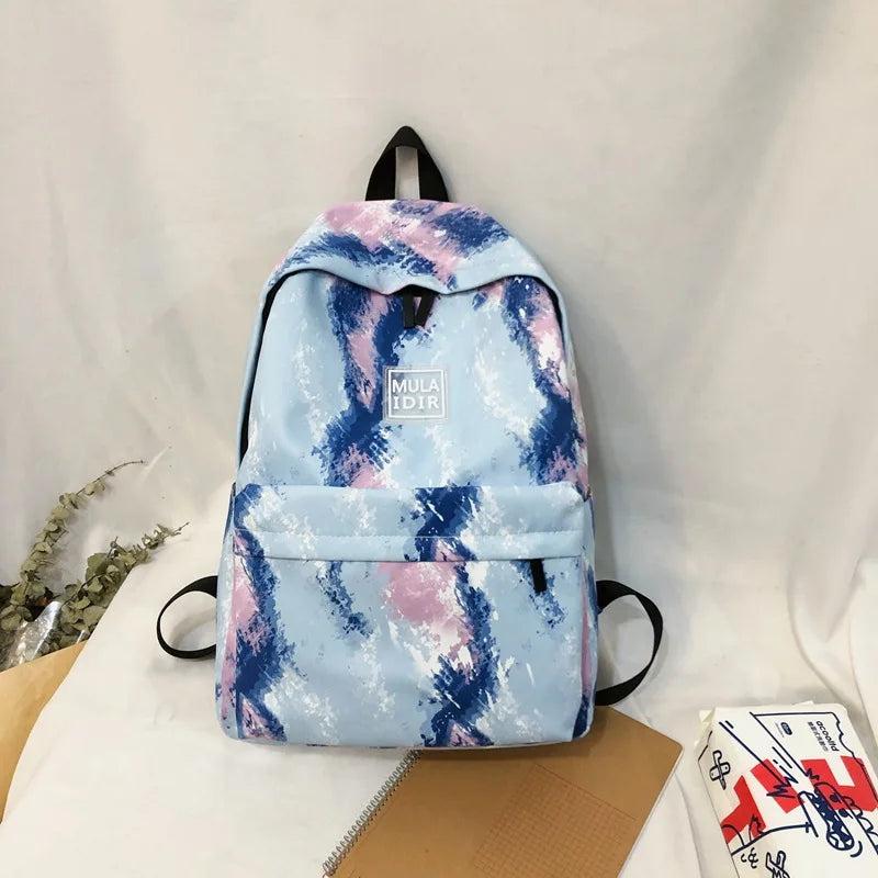 Autumn Backpacks Graffiti School Bags Campus Backpack Canvas Tie-Dye