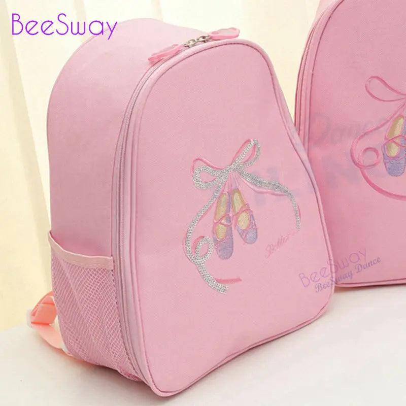 Girls' Ballet Dance Bag Canvas Backpack With Dance Shoes Print