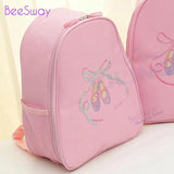 Girls' Ballet Dance Bag Canvas Backpack With Dance Shoes Print