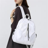 Solid High Nylon Ladies Backpack Anti Theft Backpack