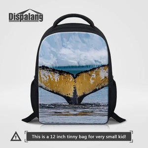 Whale Animal Print School Bag For Girls Kids Kindergarten Backpack
