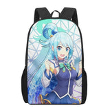 Konosuba Aqua Anime Print Men Backpack School Bags for Teenage