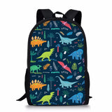 Dino Print Boys School Bag Padded Back Kids Backpack