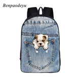 3D Animal Cat Print School Bag for Girls Boys Children Backpack