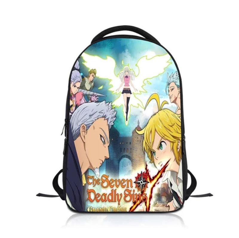 Anime 7 Deadly Sins Student Backpack School Bag Children Boys Girls Rucksack