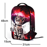 Cat Print School Backpack Teenage Travel Shoulder Bag Laptop Rucksack