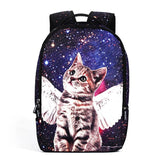 Cat Print School Backpack Teenage Travel Shoulder Bag Laptop Rucksack
