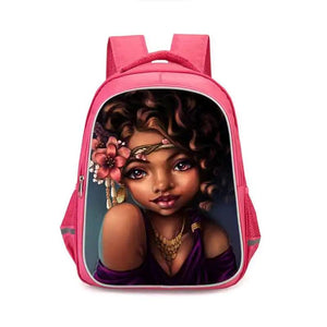 African Girls School Bag Sets pink backpack Afro Girl Bookbag Kids Schoolbags