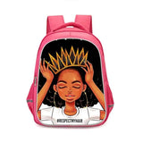 African Girls School Bag Sets pink backpack Afro Girl Bookbag Kids Schoolbags