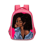 African Girls School Bag Sets pink backpack Afro Girl Bookbag Kids Schoolbags