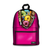 Cat Printed School Bags Girls Boys Animal Backpack Teenagers
