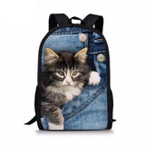 3D Dogs Printing Kids Backpack for Boys Girls, Casual Travel Rucksack