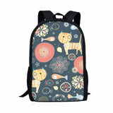 Funny Dog Cat Pattern Students Backpack Waterproof School Bag for Girls