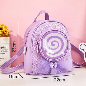LED Light 3D Candy Jelly Leather Backpack Kids Bag