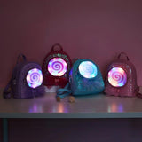 LED Light 3D Candy Jelly Leather Backpack Kids Bag