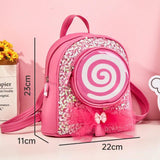 LED Light 3D Candy Jelly Leather Backpack Kids Bag