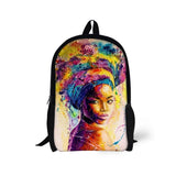 African Girl Printing Backpack for Kid Shoulders Bag