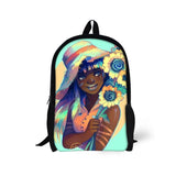 African Girl Printing Backpack for Kid Shoulders Bag