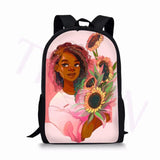 African Girl Printing Backpack for Kid Shoulders Bag