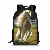 3D Crazy Horse Printing School Bags for Teens