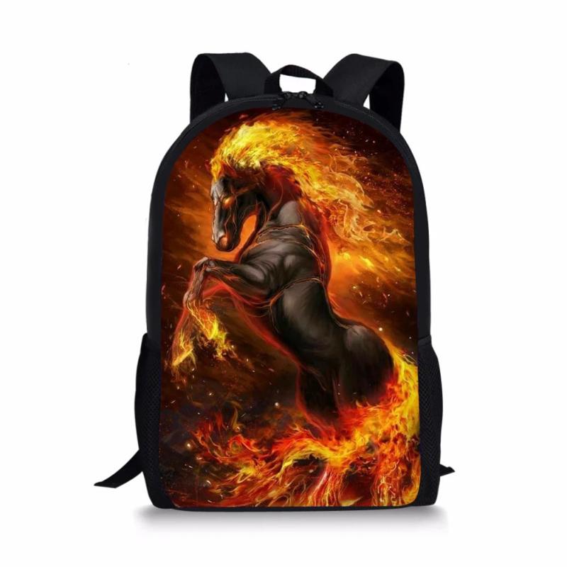 3D Crazy Horse Printing School Bags for Teens