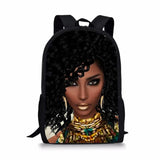African Girl Style Print Large Schoolbag Pencil & Lunch Bag