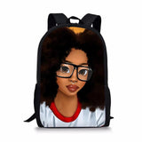 African Girl Style Print Large Schoolbag Pencil & Lunch Bag