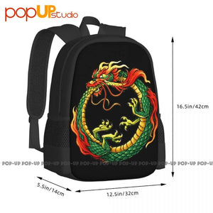 Chinese Dragon Uroboros Snake Backpack Gymnast Bag