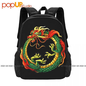 Chinese Dragon Uroboros Snake Backpack Gymnast Bag