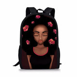 African Girl Pattern Print School Bags Daily Travel Climbing Durable Backpack