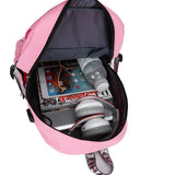 Casual School Bag Girls Women Backpack USB Charging Schoolbag