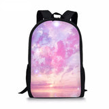 Pink Galaxy Love Pattern Schoolbags for Teenager Girls Women College Backpack