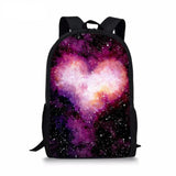 Pink Galaxy Love Pattern Schoolbags for Teenager Girls Women College Backpack