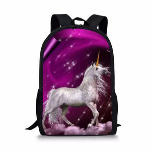 Horse Pattern School Backpack Kids Rucksack